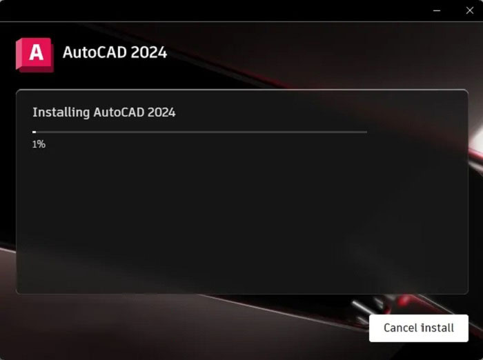 Chờ quá trình cài đặt AutoCAD 2024 Chờ quá trình cài đặt AutoCAD 2024
