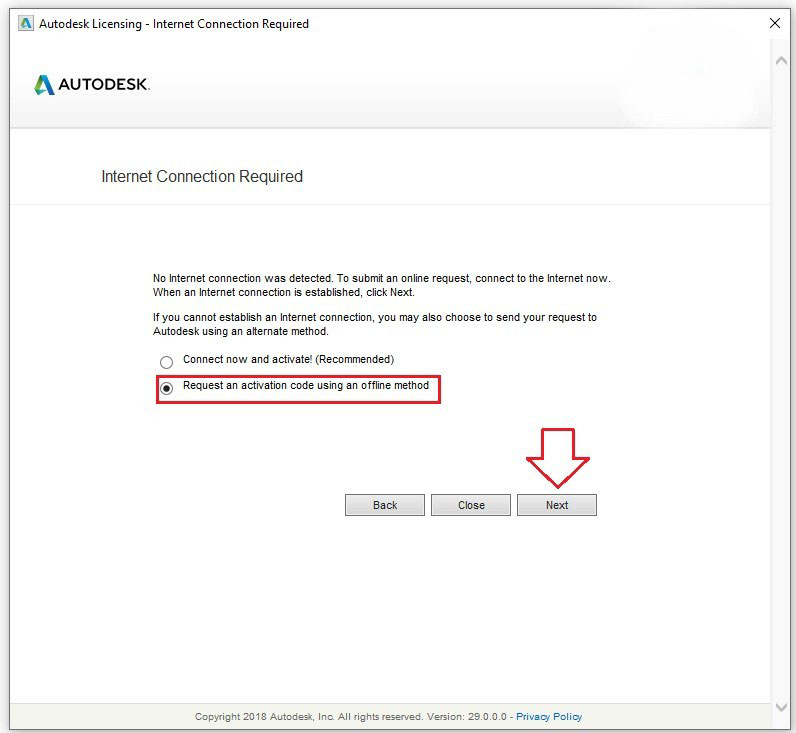 Chọn Request an activation code using an offline method Chọn Request an activation code using an offline method