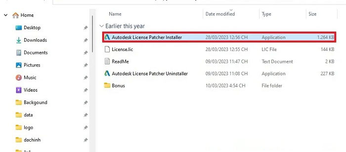 Copy file có tên là Autodesk License Patcher Installer Copy file có tên là Autodesk License Patcher Installer